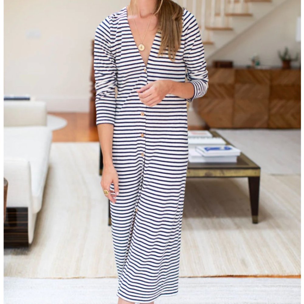Emerson Fry Long V Neck Dress